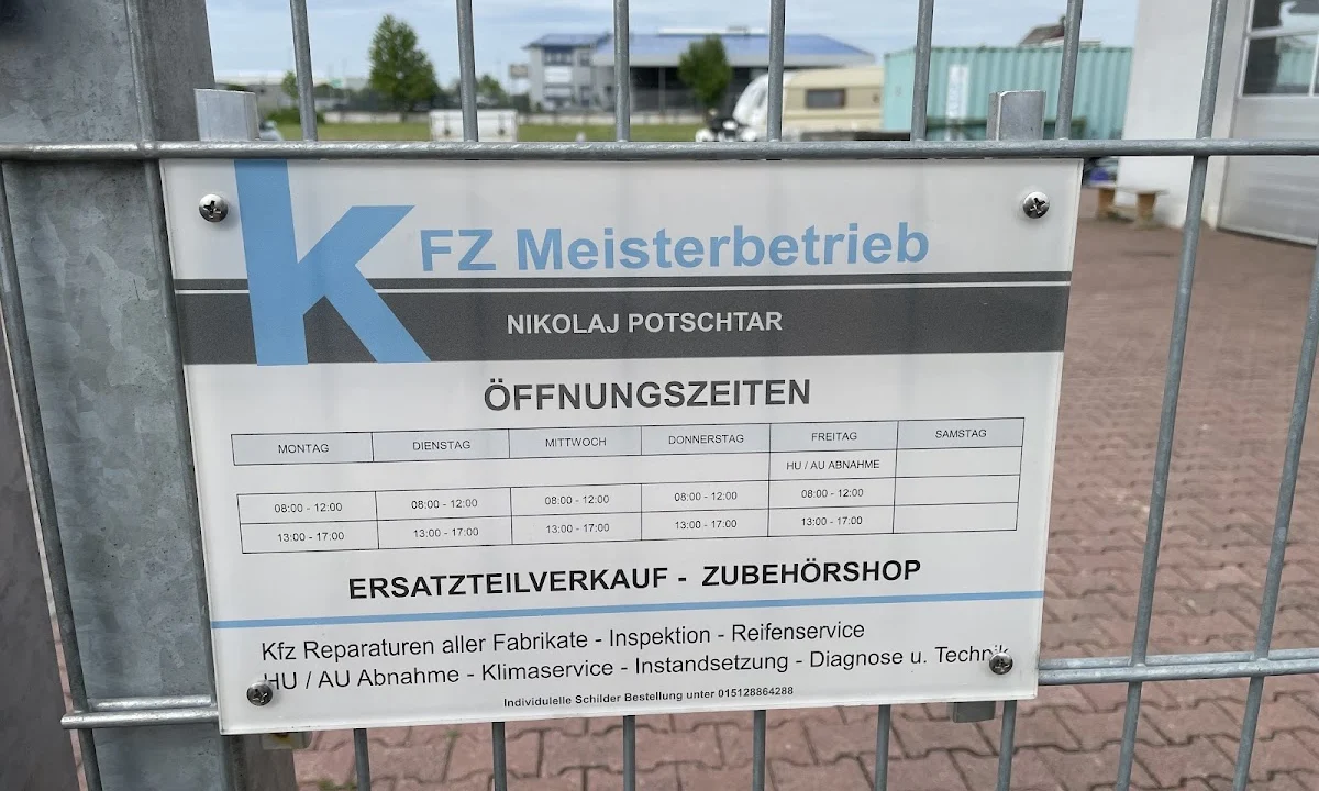 KFZ-Werkstätten Kfz-Meisterbetrieb Nikolaj Potschtar Würzburg