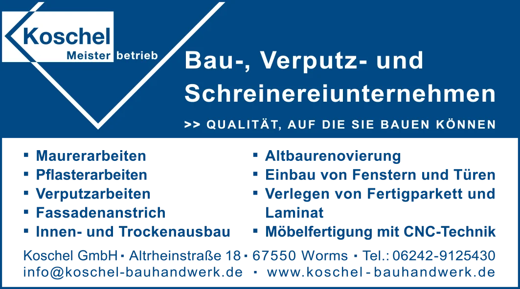 Maler Koschel Bau-, Verputz- und Schreinerei-Unternehmen Worms