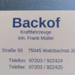 Kraftfahrzeuge Backof Inhaber Frank Müller