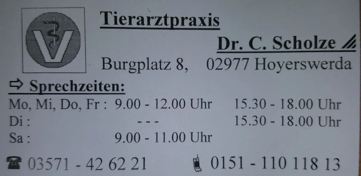 Tierarzt Tierarztpraxis Dr. Scholze Hoyerswerda